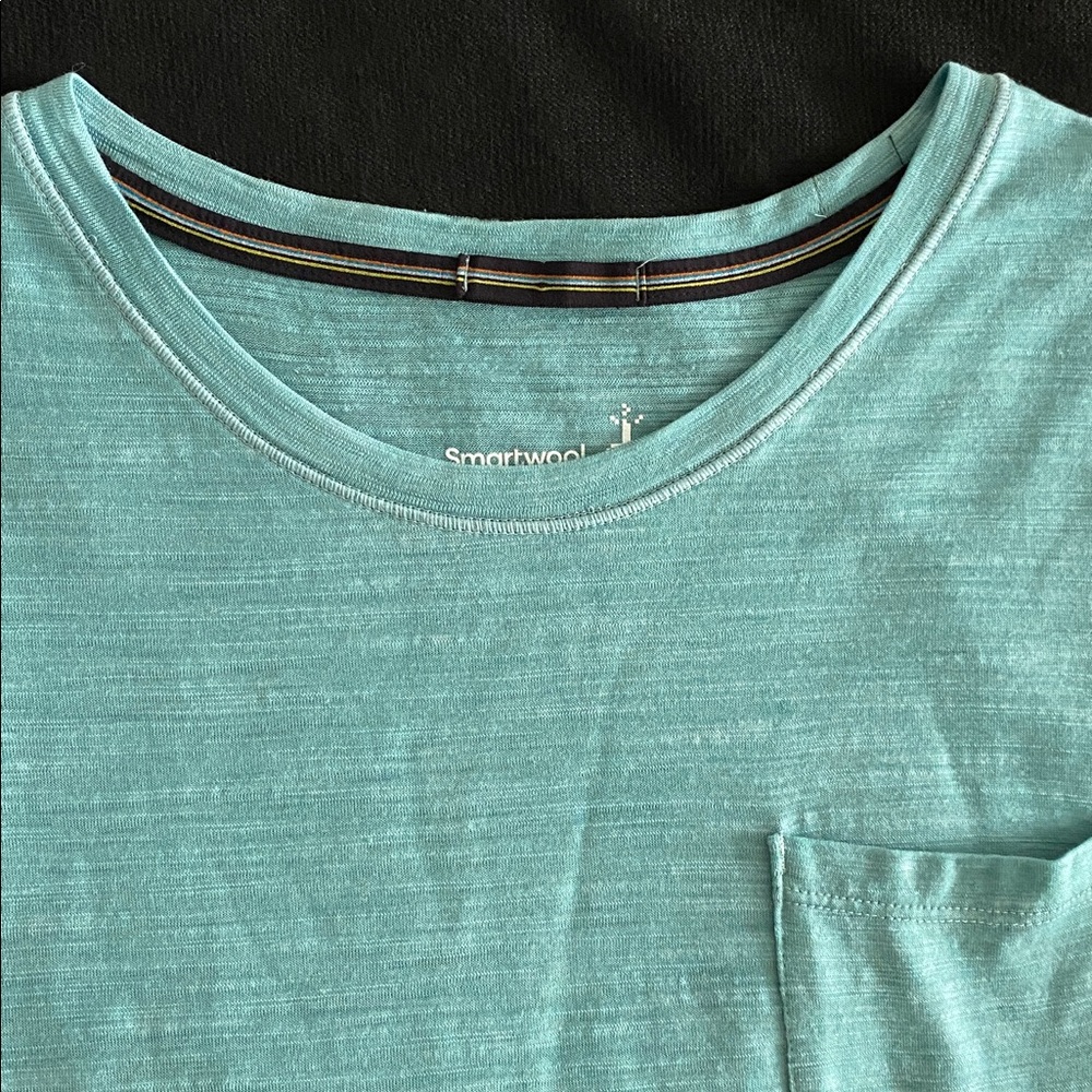 Smartwool Women’s Merino Sport Pocket Tee Aquamarine Heather Size Small